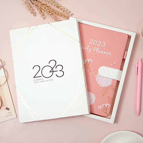Cagie Planner 2023 Weekly And Monthly With Pen, Pink Planner For Women Agenda With Monthly Expense Tracker, Habit Tracker, Leather Appointment Planner #TOP7