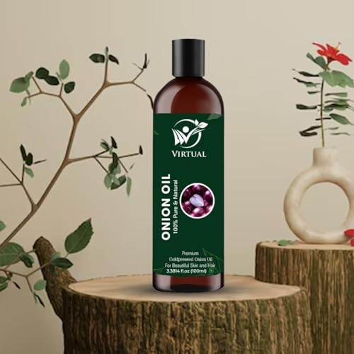 Image of VIRTUAL 100% Pure Onion Essential Oil For Stronger For Long & Strong Hair | With Red, Black, Yellow & Green Onion Seed | Mineral Oil & Fragrance Free Hair Growth and Hair Fall Control