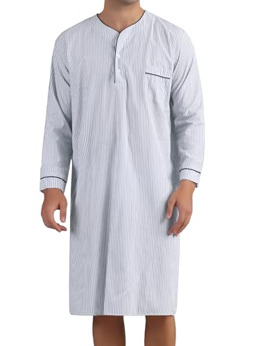 Chemise de nuit homme manches longues Lars Amadeus pour un sommeil sans serrage