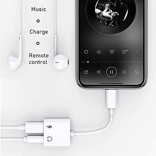 [Apple Mfi Certified] Lightning To 3.5 Mm Headphone Jack Adapter, 2 In 1 Lightning To 3.5Mm Aux Audio + Charger Splitter Compatible With Iphone 13/12/11/Xs/Xr/X 8/ Support All Ios&Volume Control #TOP1