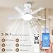 NIORSUN Socket Ceiling Fans with Lights and Remote,3 CCT 3000K-6000K, Socket Fan Light with Dimmable Led Light Bulb, Screw in Small Ceiling Fan for Bedroom Living Room Kitchen Garage(White)
