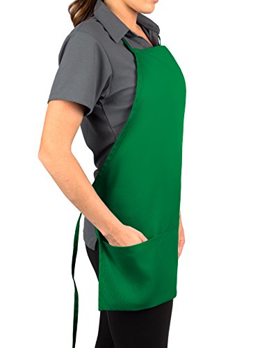 Kelly Green Adjustable Bib Apron - 3 Pocket #TOP1