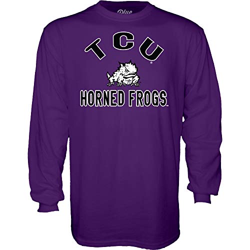 Blue 84 Men's TCU Horned Frogs Long Sleeve T Shirt Line Up Team Color, Tcu Horned Frogs Purple, Large