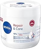 NIVEA Repair & Care Urea 400 ml, Crema corpo idratante pelle secca, molto secca, ruvida e screpolata, Crema multiuso per corpo, viso e mani nutriente 72H con 18% Glicerina, Provitamina B5 e Urea