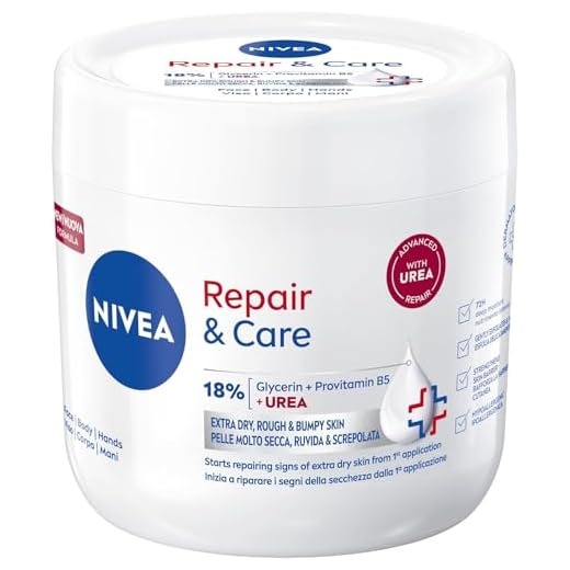 NIVEA Repair & Care Urea 400 ml, Crema corpo idratante pelle secca, molto secca, ruvida e screpolata, Crema multiuso per corpo, viso e mani nutriente 72H con 15% Glicerina e Urea