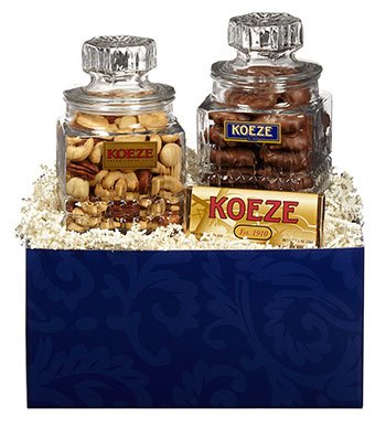 Double Decanter MWM/Clusters Gift Box Set. Gourmet Gift Basket Perfect for Christmas, Holiday, Business Gifting