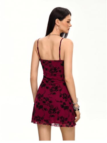 Image of Milumia Women's Summer Mini Dress 90s Boho A Line Mesh Short Dresses