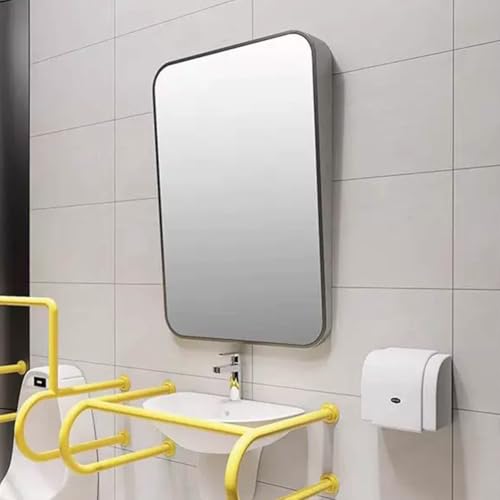 Miroir de courtoisie mural PMR en acier inoxydable 40x60cm pour position assise