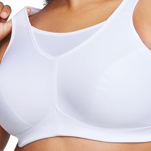 Glamorise Women's No-Bounce Camisole Sports Bra Wirefree #1066, White, 34H - 2