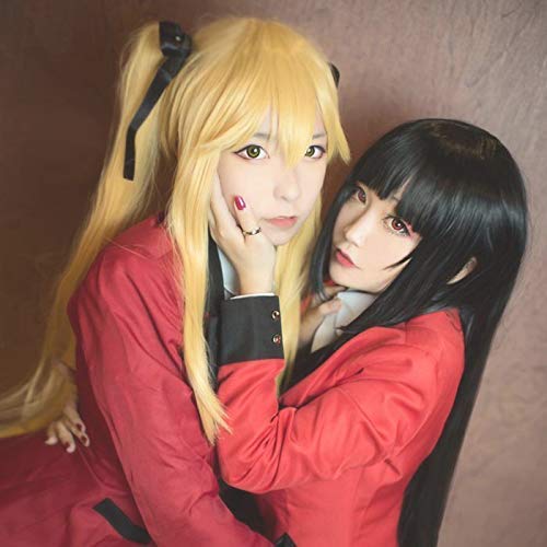 Miniatura 2 de BONOCO Pelucas de cosplay Kakegurui Yumeko Jabami de 39.4in, color negro, lacio, resistente al calor, pelo sintético, perucas, peluca de cosplay