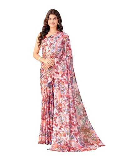 Image of Garden Vareli Floral Print Chiffon Saree