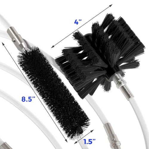 Holikme 30 Feet Dryer Vent Cleaner Kit, Upgrade Flexible Lint Brush with Drill Attachment, Extends Up to 30 Feet for Easy Cleaning,Use with or Without a Power Drill