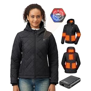 GOTOBI Chaqueta Calefactable Mujer Con Bateria 12v 18400mah, 8 Zonas De Calor, Chaqueta Calefactada Con 3 Niveles De Temperatura, Chaqueta Termica EléCtrica Ligera Para Ciclismo