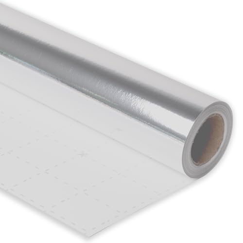 Vnaeem Silver Wrapping Paper Roll - 17 Inch X 33 Feet - Solid Color Matte Gift Wrap for Birthday Christmas Holiday BabyShower New Year Party Celebration