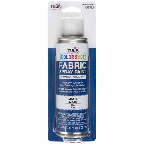Tulip ColorShot Instant Fabric Spray Paint, Permanent Color Spray-On Fabric Paint, 3oz, Blue