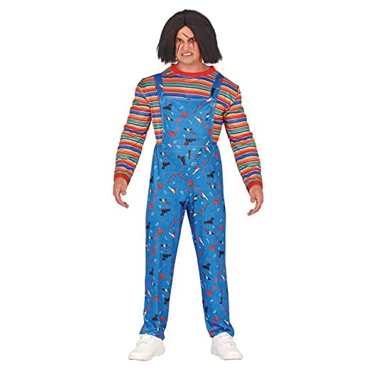 FIESTAS GUIRCA Disfraz de Muñeca Asesina - Juguete de Terror Disfraz Halloween Hombre Talla 48-50 M