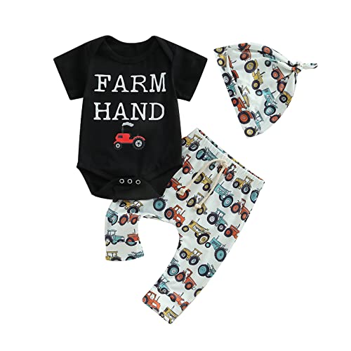 Image of Kayotuas Newborn Baby Boy Girl Clothes Cute Romper Bodysuit and Pants with Hat Western/Ocean 3 Piece Coming Home Outfits