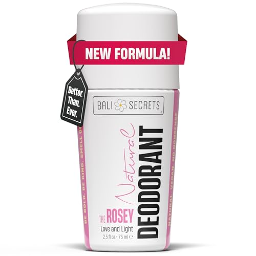 Bali Secrets Natural Deodorant for Women & Men. Nonsense Free. Clean Formula for Sensitive Skin. Strong & Reliable Odor Protection. No Synthetic Aluminum. Organic & Vegan [THE ROSEY]