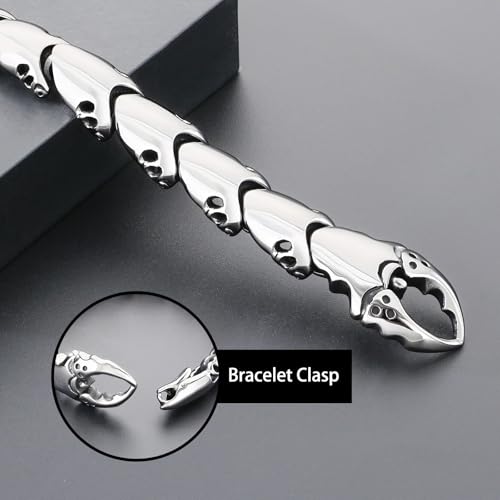 Pulsera de acero inoxidable con diseño de escorpión y garra miniatura 4