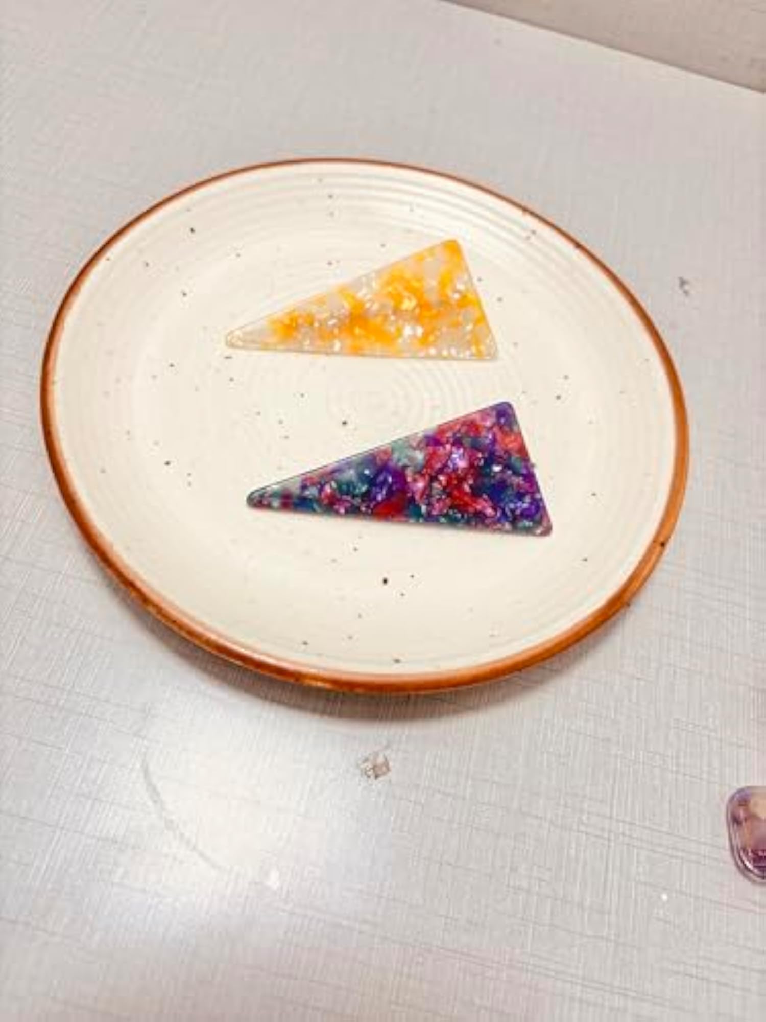 Decorative Hair Clips Set, Resin Triangle Barrettes