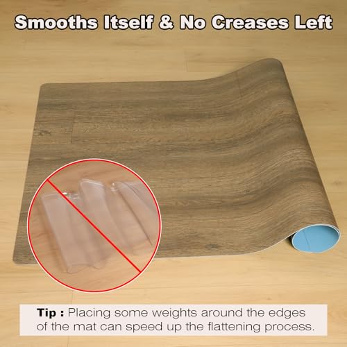 GTRY Wood Grain Vinyl Floor Mat, Non-Slip Waterproof Runner #TOP28