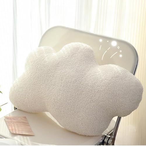 Ueiwffzo Wolken Kuschelkissen Kinder Weiche Flauschige Wolken Zierkissen Sofakissen, Plüsch Kissen Dekokissen für Kinderzimmer Schlafzimmer Deko (Beige)
