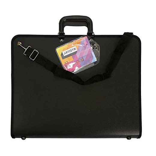 Maleta Portafolio de Arte - de Artista A3 con correa para el hombro, de estudiante Resistente al clima Bolso Para Dibujos y Bocetos de Artistik (A3 - 18.3 inx 14in x 1.7 in)