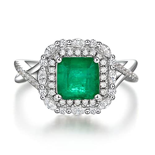 Bague en argent pour femmes EKSED bague 925 véritable vert