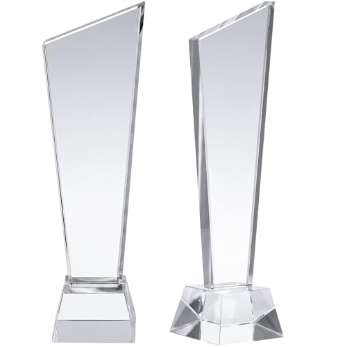Meooeck 2 Pcs Crystal Glass Trophy, Tournament, Personalized