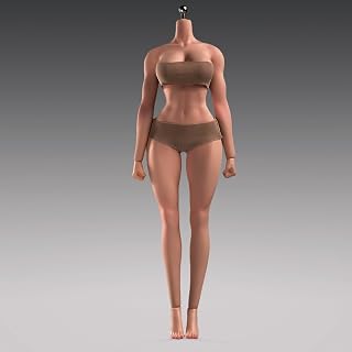 1/6 比例强健肌肉女性动作人偶身体,12 英寸无缝灵活健美女性可动人偶-5 双双腿造型(晒伤皮肤)
