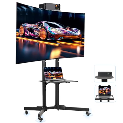 La Mejor Recopilación de pedestal para pantalla de esta semana. 49 Soporte para TV con Ruedas, Mueble para TV Móvil de Altura Ajustable, Adecuado para Televisores de Pantalla Plana de 32 a 80'', Pie para Televisor con Bandeja y Estante para Sala,...