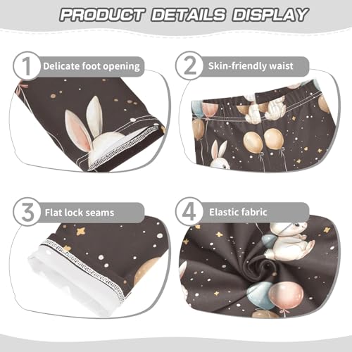 Rabbit Balloon on Star Girls Leggings Athletic Pants Tights Stretch Bottom3