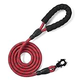 Jieffifa Heavy Duty Dog Leash for Large Dogs, 6FT Reflective Puppy Lead with Upgrade Frog Hook, Strong Secure Bungee Leash for Medium Large Breed Dogs Walking Training (Red)