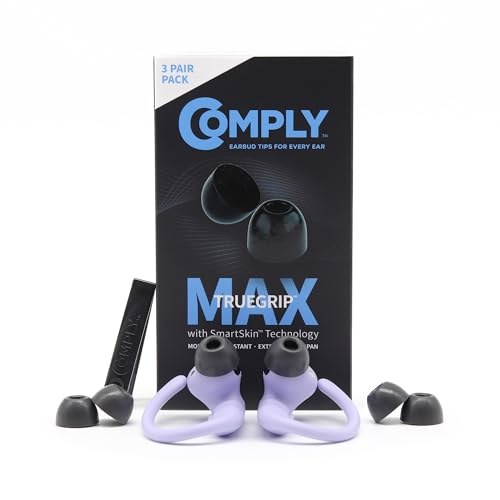 Comply TW-400-C | TrueGrip MAX �ᔽ���f�ރC���z���`�b�v Powerbeats Pro 2 Technics EAH-AZ80 ���̑��p | ���ɂ̉��K���A���S�ȃt�B�b�g�� �m�C�Y�A�C�\���[�V���� | �u���b�N M (3�y�A)