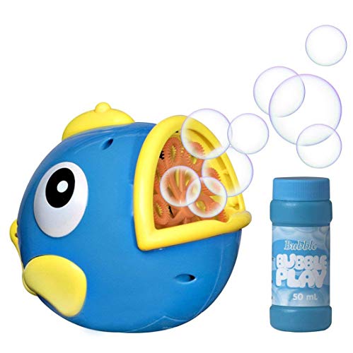 Bubble Play Bubble Fish - Powerful Battery Operated Bubble Blowing Machine For Kids W/ Large 50Ml Soap Capacity & Motorized Rotating Wand System For 100'S Of Bubbles Per Minute - Perfect For Parties! #TOP24