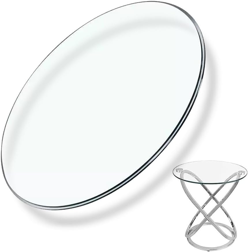 24" 30" 32" Round Glass Table Top Tempered Glass Replacement Top Thick Glass Surface Patio Dining Surface Polishing Edges(450mm(18in))