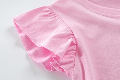 Toddler Girls Rabbit Shirts Sequin Blouse Tees Flutter Sleeve Kids Ruffle Cute Tulle Tops For 4T 5T #TOP2