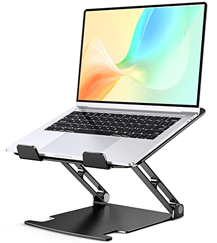 Glangeh Support Ordinateur Portable Aluminium, Refroidissement Support PC Portable Ventilé avec Double Axe Rotation Réglables Pliable Ergonomique, Support de...