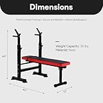 BalanceFrom Adjustable Weight Bench with Squat Rack, Home Gym Strength Workout Station - Image 4
