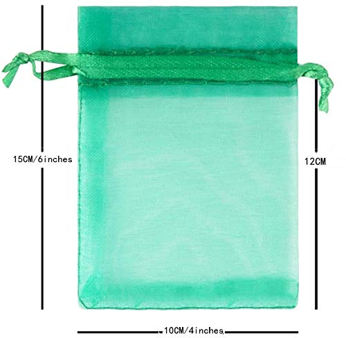 YKKJ 50PCS Organza Gift Bags,Jewelry Pouches, Wedding Favour Bags with Drawstring (10 CM * 15CM ),Used as candy Pouches Jewelry ,Christmas Favor Gift Bags(Multicolor - Image 2