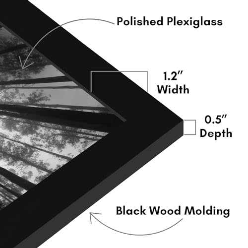 Americanflat 21x28 Poster Frame - Black Engineered Wood with Polished Plexiglass - Wide Picture Frame for Vertical or Horizontal Wall Display - Epic Collection - Black by Americanflat - Image 3