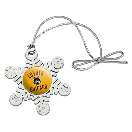 GRAPHICS & MORE Loyola University Chicago Ramblers Metal Snowflake Christmas Tree Holiday Ornament