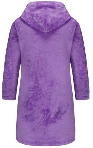 Image of Girls Fleece Robe Boys Hooded Bathrobe Soft Flannel Robe For Kids