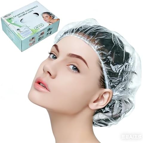 Tissue Box With Dispenser Disposable Shower Caps 200pcs Hair Processing Clear Plastic Caps For Spa Home Use Hotel and Hair Salon Plastic Clear Elastic Bath Cap
