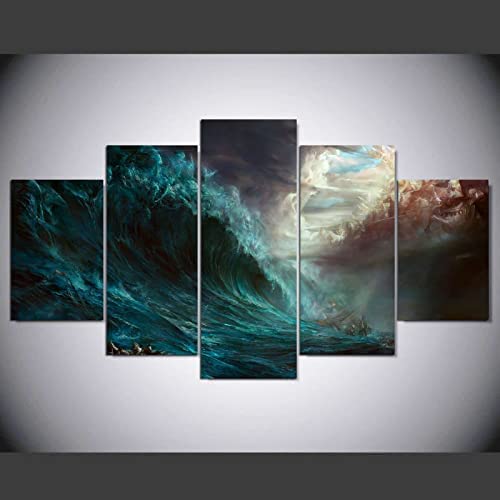 Tableau multi panneau 5 parties de haute définition impression sur toile moderne