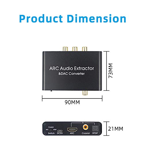 Extractor de audio digital a analógico de 192 kHz con retorno HDMI ARC y convertidor DAC para TV 2