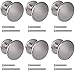 BIGLUFU Pomo para Armario Redondo, 27mm Tirador para Cajón, Pomos Tiradores de Mueble, Perillas de Gabinete Perillas de Cajón, para Puertas Armarios de Cocina (6, Plata)