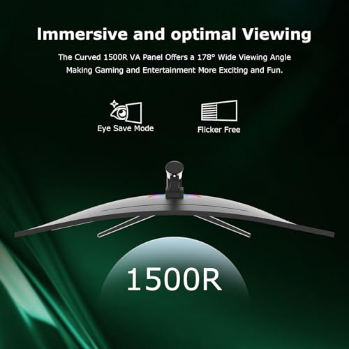 Image of Sealan 34 Inch Curved Gaming Monitor 165Hz,3440x1440 21:9 UWQHD, 1ms(MPRT),1500R, PIP /PBP, HDR, 127% sRGB,300nits, FreeSync, HDMI2.0(TMDS) x2,DP1.4 x2, Eye Care, VESA(100 * 100mm)