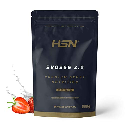 HSN Albúmina de Huevo en Polvo Evoegg 2.0 | Fresa 500g | Pura Proteína de Claras Deshidratadas de Gallinas no Enjauladas | No Incluye Dosificador | No-GMO, Vegetariano, Sin Lactosa Sin Grasa