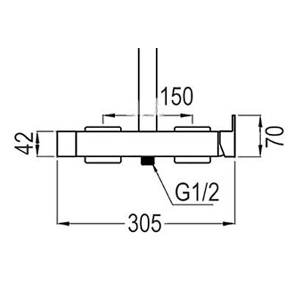 Kibath L435251 Grifo Monomando para Columna de Ducha Combi CHE. Fabricado en latón y Acabado en Cromo Brillo, con desviador Integrado y maneta de fácil manejo